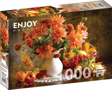 Enjoy Puzzle - Still Life with Orange Dahlias - 1000 Stukjes 2
