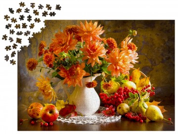 Enjoy Puzzle - Still Life with Orange Dahlias - 1000 Stukjes 5