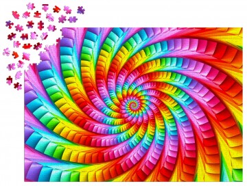 Enjoy Puzzle - Psychedelic Rainbow Spiral - 1000 Stukjes 5