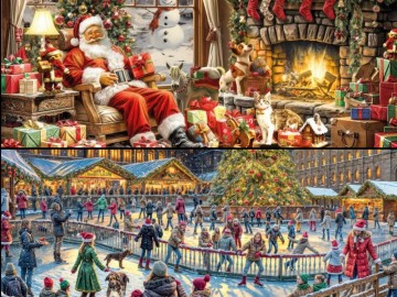 Tucker's Fun Factory - 2 in 1: A Cosy Christmas + Skating Around the Christmas Tree - 2 x 1000 Stukjes