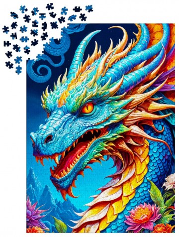 Enjoy Puzzle - Blue Dragon - 1000 Stukjes 4
