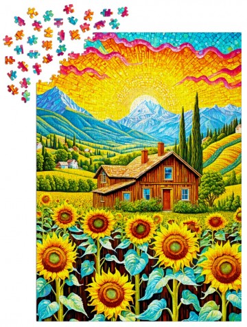 Enjoy Puzzle - Sunflower House - 1000 Stukjes 5