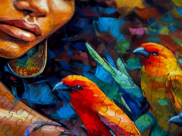 Enjoy Puzzle - Feathery Queen - 1000 Stukjes 4