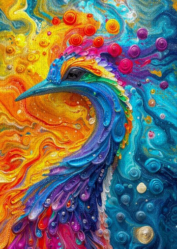 Enjoy Puzzle - Marble Feathers - 1000 Stukjes 3