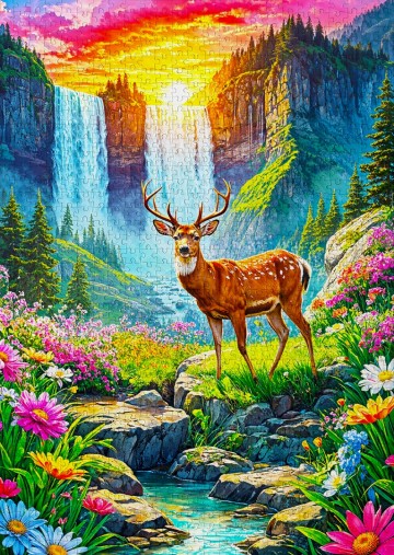 Enjoy Puzzle - Deer Paradise - 1000 Stukjes 3