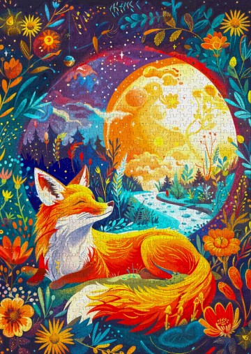 Enjoy Puzzle - Moon Fox - 1000 Stukjes 3