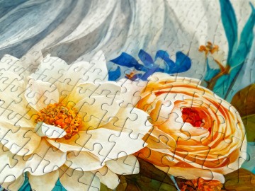 Enjoy Puzzle - Blooming Snow Fox - 1000 Stukjes 4