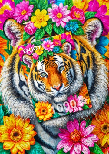 Enjoy Puzzle - Stripes and Blooms - 1000 Stukjes 5