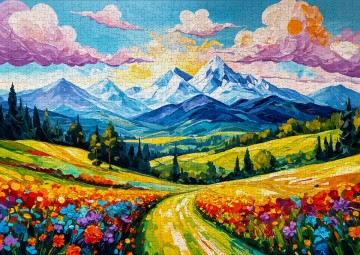 Enjoy Puzzle - Flowered Valley - 1000 Stukjes 3