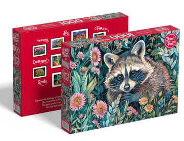 CherryPazzi - Raccoon in Flowers - 1000 Stukjes 3
