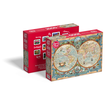 CherryPazzi - Great Discoveries World Map - 2000 Stukjes 3