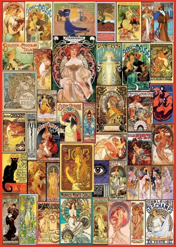 Educa - Art Nouveau Poster Collage - 1000 Stukjes