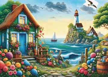 JaCaRou Puzzle - Blue House Bay - 1000 Stukjes