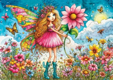 Delfy Puzzle - Blush Garden Whispers - 1000 Stukjes