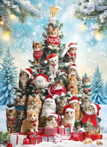 Eurographics - Cat Christmas Tree - 1000 Stukjes