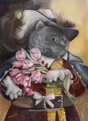 Nova Puzzle - Cat With Flowers - 1000 Stukjes