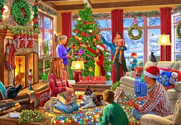 Bluebird Puzzle - Christmas Decorating - 1000 Stukjes