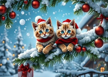 Alipson Puzzle - Chatons et Chiots de Noël - 2 x 500 Stukjes 3