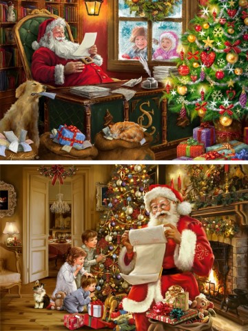 Tucker's Fun Factory - 2 in 1 Christmas Puzzles - 2 x 1000 Stukjes Schade