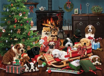 Cobble Hill - Christmas Puppies - 500 XL Stukjes