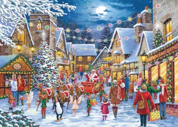 The House of Puzzles - Christmas Shopping - Christmas Parade - 4 x 500 Stukjes