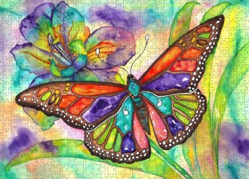 Nova Puzzle - Colorful Butterfly Aquarel - 1000 Stukjes 3