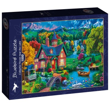 Bluebird Puzzle - Colourful House Near the Lake - 1000 Stukjes 2