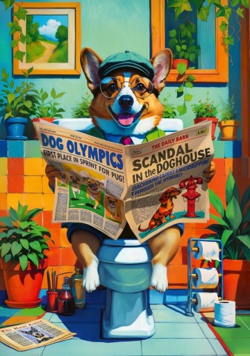 Trefl - Corgi's Toilet Times - 1000 Stukjes
