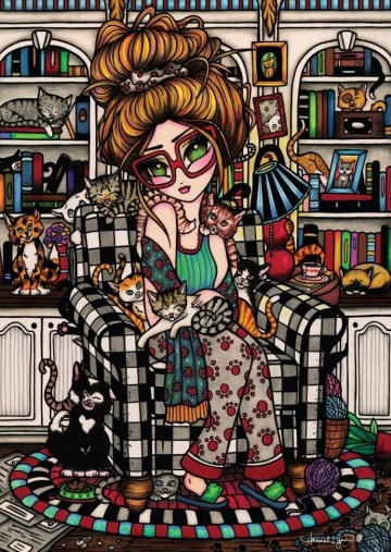 JaCaRou Puzzles - Crazy Cat Lady - 1000 Stukjes