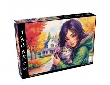 JaCaRou Puzzle - Feline Autumn Bond - 1000 Stukjes 2