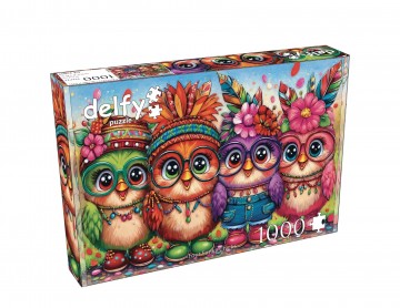 Delfy Puzzle - Four Funky Chicks - 1000 Stukjes 2