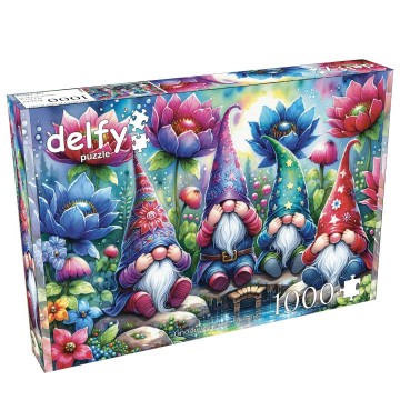 Delfy Puzzle - Gnomes Among Flowers - 1000 Stukjes 2