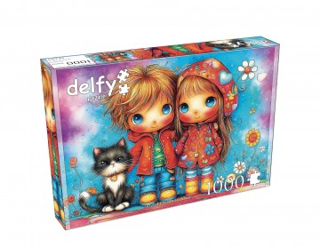 Delfy Puzzle - Joyful Childhood Trio - 1000 Stukjes 2