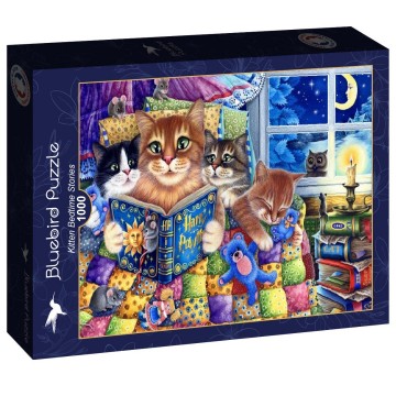 Bluebird Puzzle - Kitten Bedtime Stories - 1000 Stukjes 2