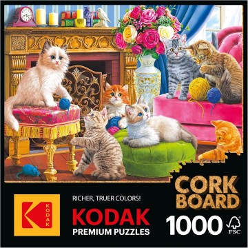 RoseArt - Kittens by the Fireplace - 1000 Stukjes 3