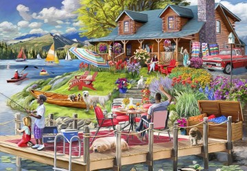 Bluebird Puzzle - Lake View Cabin Mountain Time - 1000 Stukjes