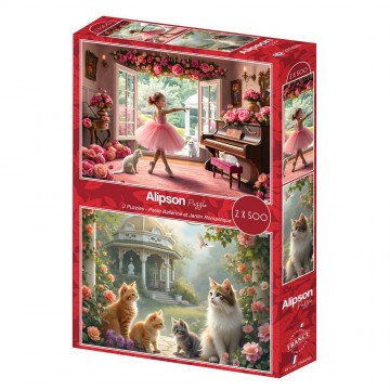 Alipson Puzzle - Petite Ballerine et Jardin Romantique - 2 x 500 Stukjes 2