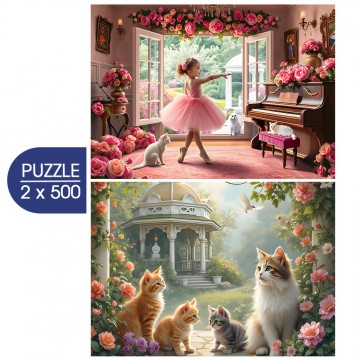 Alipson Puzzle - Petite Ballerine et Jardin Romantique - 2 x 500 Stukjes