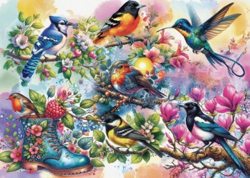 JaCaRou Puzzle - Lovely Feathered Beauties - 1000 Stukjes