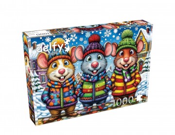 Delfy Puzzle - Mice in Mittens - 1000 Stukjes 2
