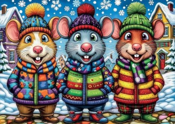 Defly Puzzle - Mice in Mittens - 1000 Stukjes