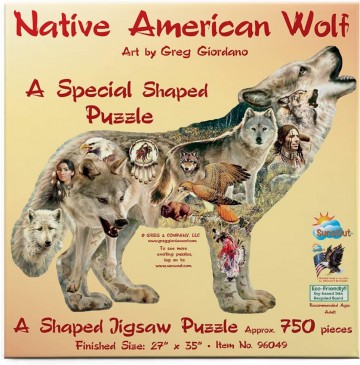 SunsOut - Native American Wolf - 750 Stukjes 3