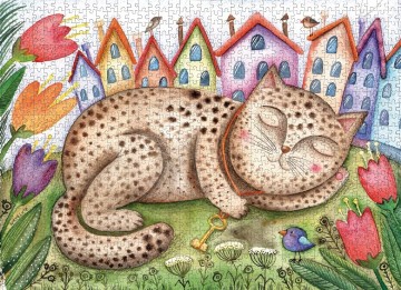 Nova Puzzle - Neighbourhood Cat - 1000 Stukjes 3