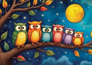 Delfy Puzzle - Night Owls Club - 1000 Stukjes