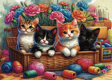 JaCaRou Puzzle - Playful Basket Quartet - 1000 Stukjes