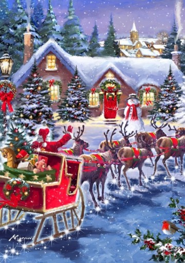 Bluebird Puzzle - Santa and Sleigh - 1000 Stukjes