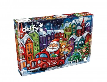 Delfy Puzzle - Santa's Holiday Drive - 1000 Stukjes 2