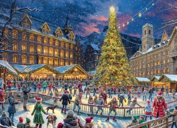 Tucker's Fun Factory - Skating Around the Christmas Tree - 1000 Stukjes Schade