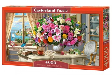 Castorland - Summer Flowers and Cup of Tea - 4000 Stukjes 2