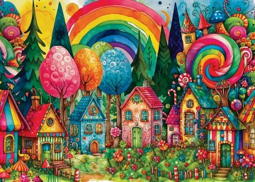 Delfy Puzzle - Sweet Houses in the Forest - 1000 Stukjes